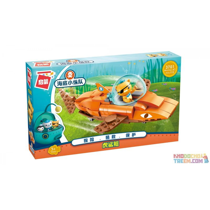 Enlighten 3701 Qman 3701 non  CÁ MẬP HỔ bộ đồ chơi xếp lắp ráp ghép mô hình Octonauts Thám Hiểm Đại Dương 113 khối