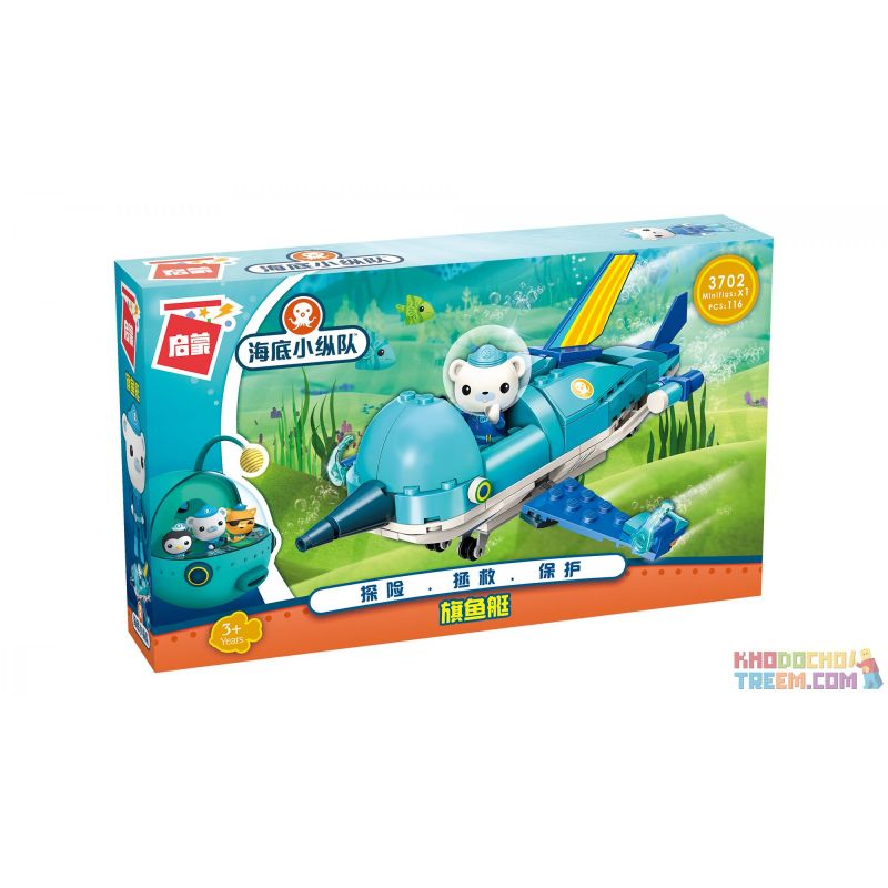 Enlighten 3702 Qman 3702 non  THUYỀN BUỒM bộ đồ chơi xếp lắp ráp ghép mô hình Octonauts Thám Hiểm Đại Dương 116 khối