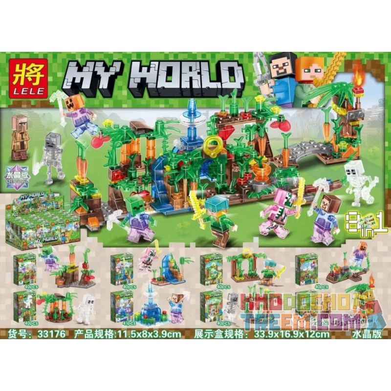 LELE 33176 non Lego MINIFIGURE CẢNH 8 KẾT HỢP bộ đồ chơi xếp lắp ráp ghép mô hình Minecraft MY WORLD Game Xây Dựng