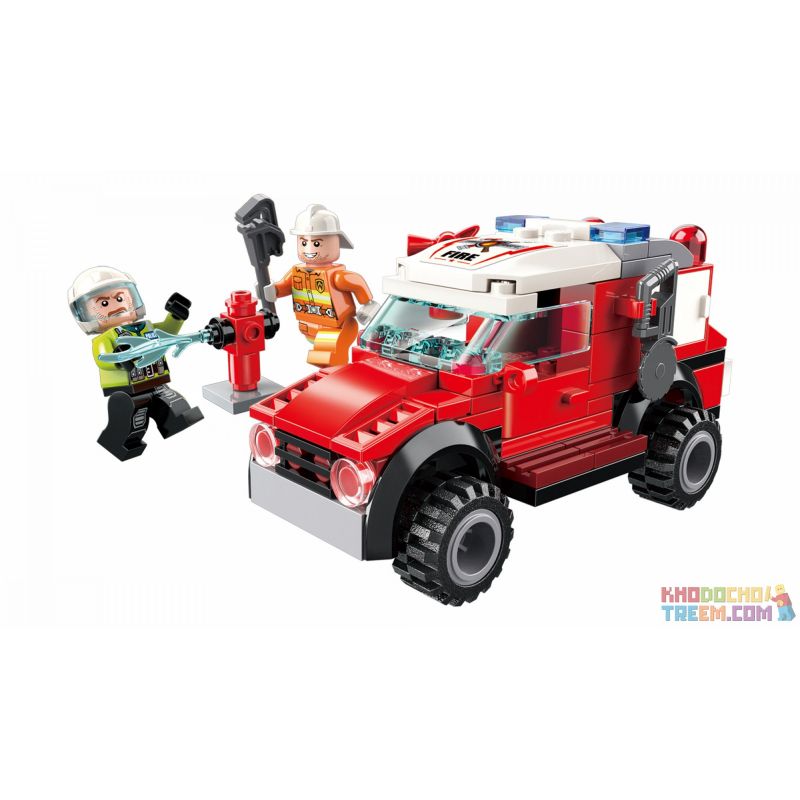 Enlighten 2801 Qman 2801 non Lego XE CỨU HỎA bộ đồ chơi xếp lắp ráp ghép mô hình Fire Rescure FIRERESCUE 105 khối