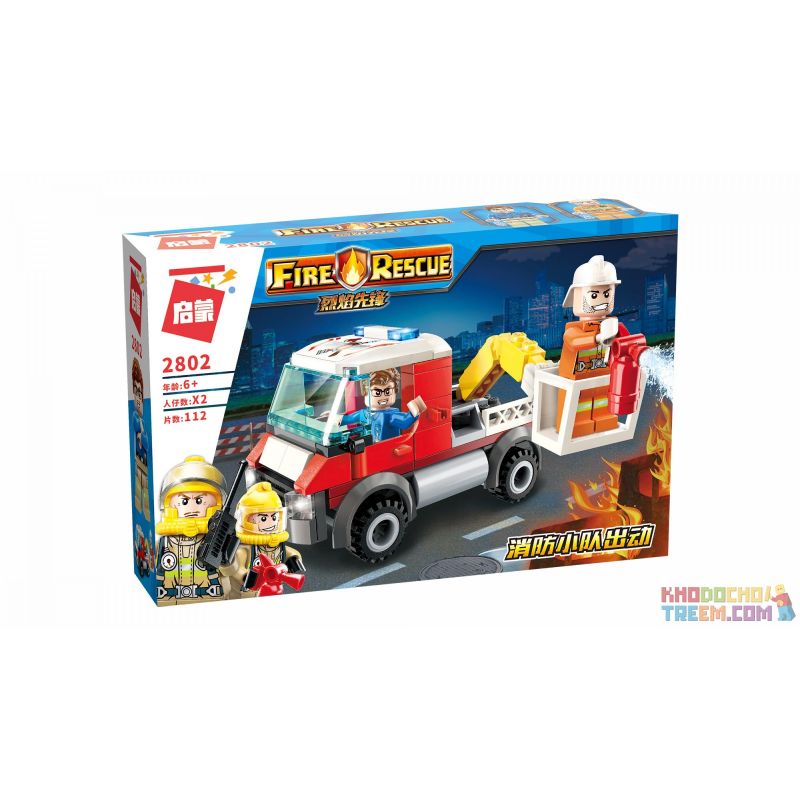 Enlighten 2802 Qman 2802 non  ĐỘI CỨU HỎA ĐƯỢC ĐIỀU ĐỘNG bộ đồ chơi xếp lắp ráp ghép mô hình Fire Rescure FIRERESCUE 112 khối
