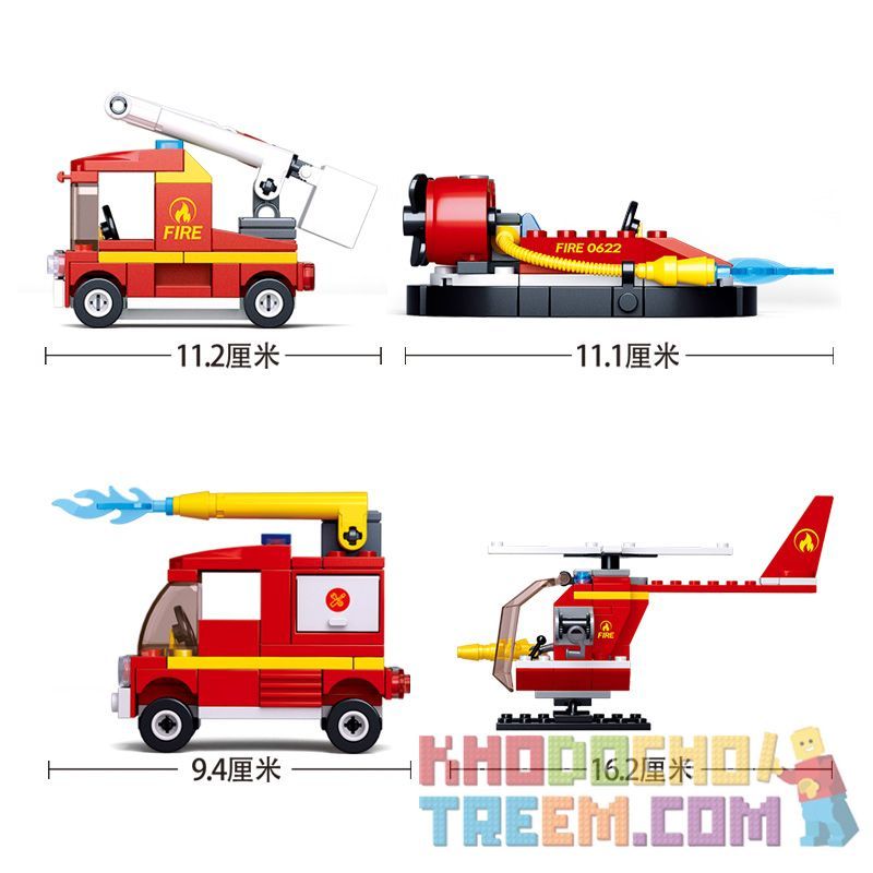SLUBAN M38-06022A 06022A M3806022A 38-06022A M38-06022B 06022B M3806022B 38-06022B M38-06022C 06022C M3806022C 38-06022C M38-06022D 06022D M3806022D 38-06022D non  PHƯƠNG TIỆN 4 LOẠI XE CỨU HỎA THANG THỦY PHI CƠ BỒN NƯỚC TRỰC THĂNG bộ đồ chơi xếp lắp ráp ghép mô hình Fire Rescure 323 khối