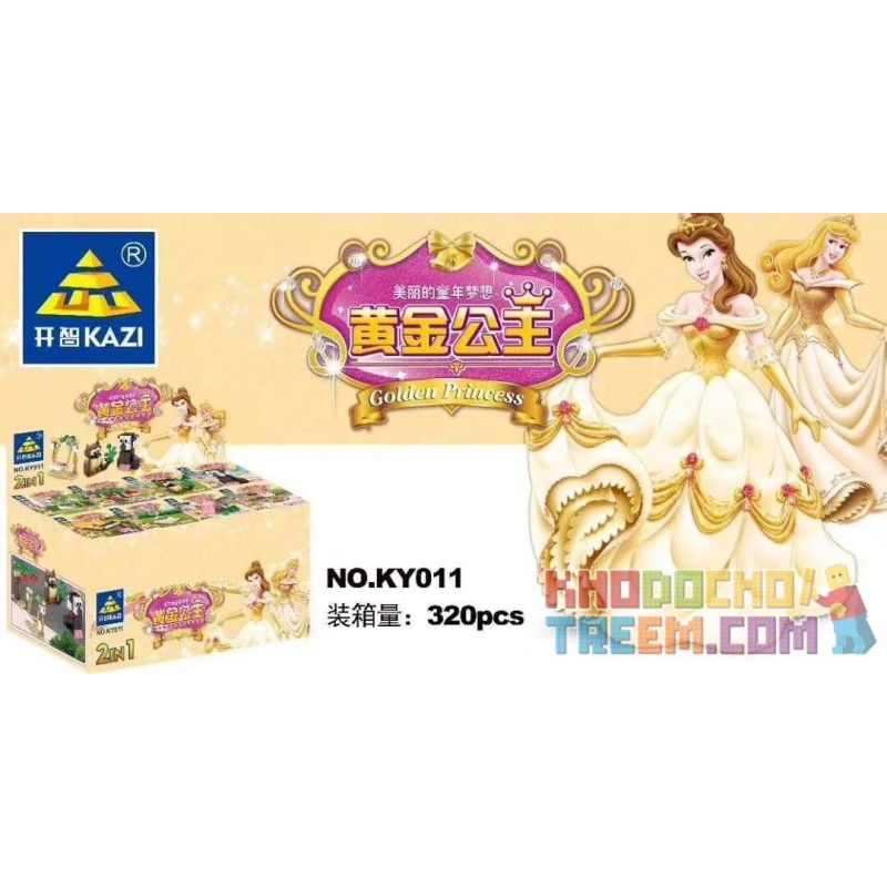 Kazi KY011 non  CÔNG CHÚA VÀNG 8 KIỂU bộ đồ chơi xếp lắp ráp ghép mô hình  GOLDEN PRINCESS Các Bạn Gái