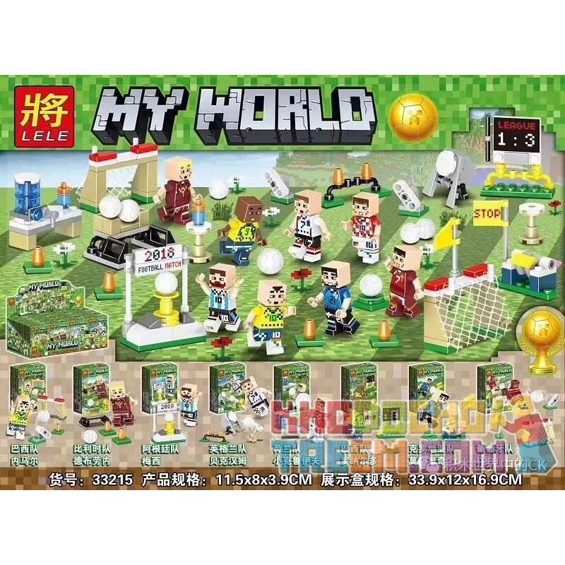 LELE 33215 non Lego BÓNG ĐÁ HẠNH PHÚC 8. bộ đồ chơi xếp lắp ráp ghép mô hình Minecraft MY WORLD Game Xây Dựng