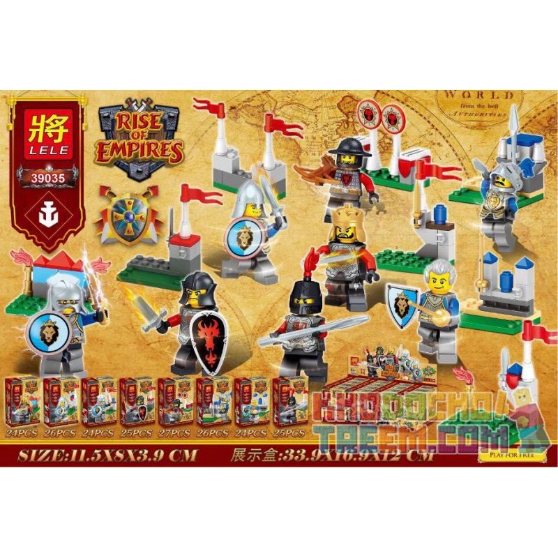 LELE 39035 non Lego RISE OF THE EMPIRE 8 MINIFIGURES bộ đồ chơi xếp lắp ráp ghép mô hình Rise Of Empires Đế Chế 201 khối