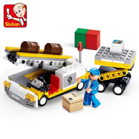 SLUBAN M38-B0369 B0369 0369 M38B0369 38-B0369 non  XE CHUYỂN HÀNH LÝ bộ đồ chơi xếp lắp ráp ghép mô hình City AVIATION Thành Phố 222 khối