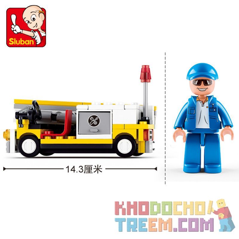 SLUBAN M38-B0369 B0369 0369 M38B0369 38-B0369 non  XE CHUYỂN HÀNH LÝ bộ đồ chơi xếp lắp ráp ghép mô hình City AVIATION Thành Phố 222 khối