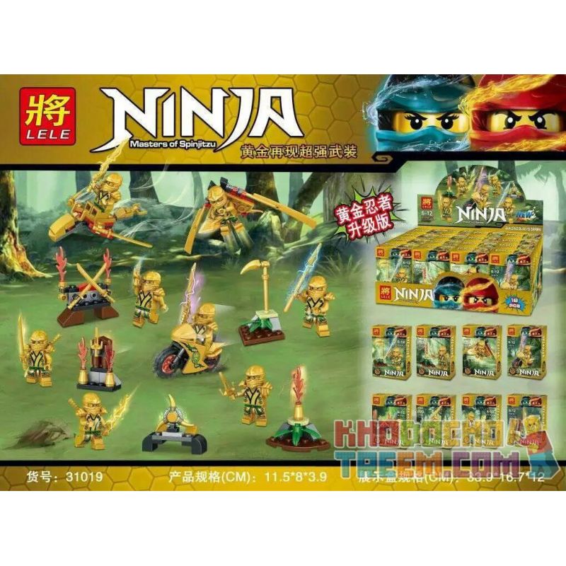 LELE 31019 non Lego GOLDEN NINJA MINIFIGURE 8 GÓI bộ đồ chơi xếp lắp ráp ghép mô hình The Lego Ninjago Movie Ninja Lốc Xoáy