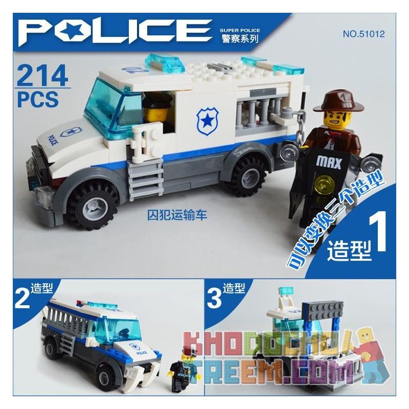 WANGE DR.LUCK 51012 non Lego NGƯỜI VẬN CHUYỂN TÙ NHÂN bộ đồ chơi xếp lắp ráp ghép mô hình City POLICE Thành Phố 214 khối