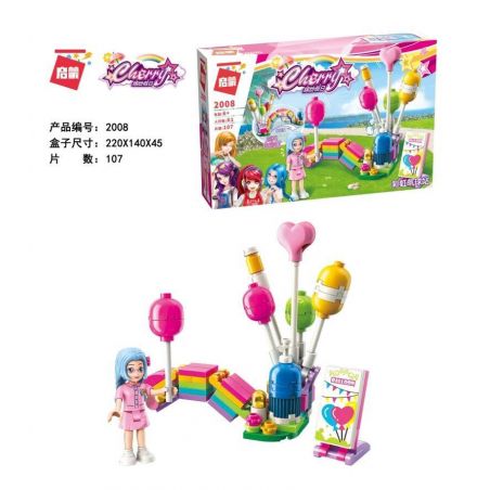 Enlighten 2008 Qman 2008 non  CẦU VỒNG BÓNG ĐỨNG bộ đồ chơi xếp lắp ráp ghép mô hình Cherry Cô Nàng Ngọt Ngào 107 khối