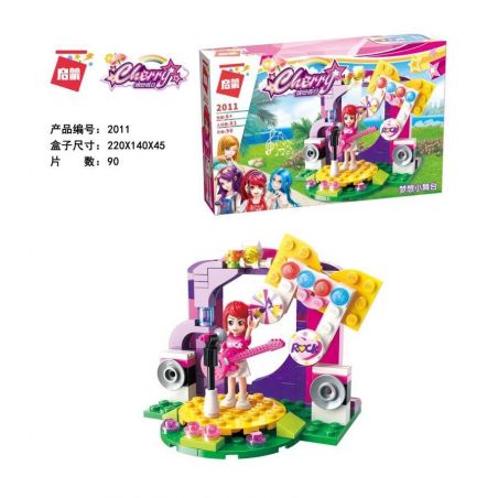 Enlighten 2011 Qman 2011 non  ƯỚC MƠ SÂN KHẤU NHỎ bộ đồ chơi xếp lắp ráp ghép mô hình Cherry Cô Nàng Ngọt Ngào 90 khối