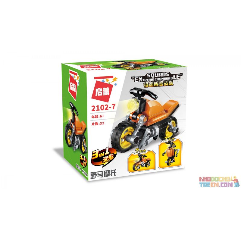 Enlighten 2102 Qman 2102 non  TỐC ĐỘ PHÍA TRƯỚC CỰC KỲ THAY ĐỔI ĐỘI 10 PHONG CÁCH bộ đồ chơi xếp lắp ráp ghép mô hình Creator SQUADS EXTREME CHANGERBLE Sáng Tạo 278 khối