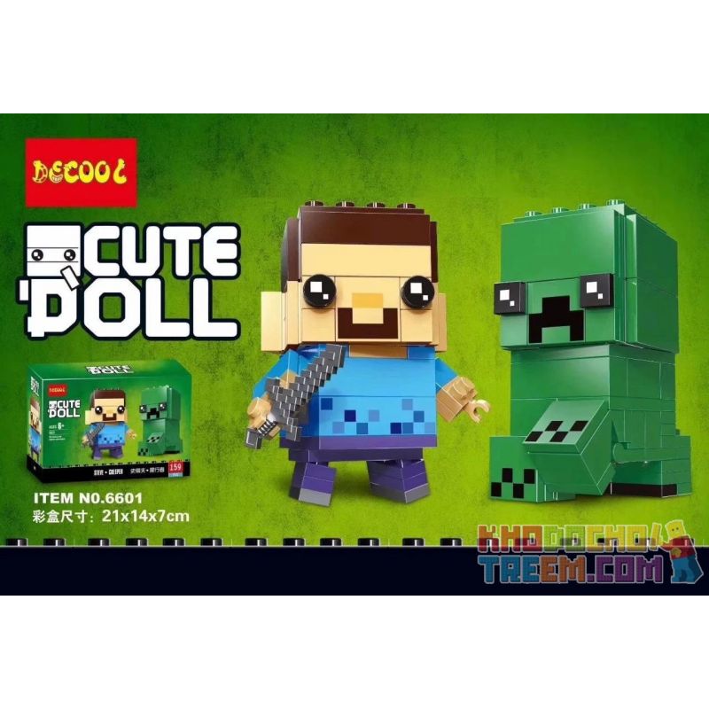 NOT Lego BRICKHEADZ 41612 Steve & Creeper Fangtou Steve And Creeper , Decool 6601 Jisi 6601 Xếp hình Steve & Creeper 160 khối NOT Lego BRICKHEADZ 41612 Steve & Creeper Fangtou Steve And Creeper , Decool 6601 Jisi 6601 Xếp hình Steve & Creeper 160 khối