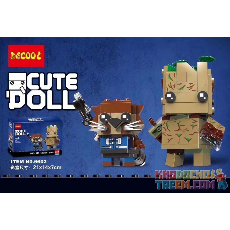 NOT Lego BRICKHEADZ 41626 Groot & Rocket, Decool 6602 Jisi 6602 Xếp hình Big & Rocket 189 khối NOT Lego BRICKHEADZ 41626 Groot & Rocket, Decool 6602 Jisi 6602 Xếp hình Big & Rocket 189 khối