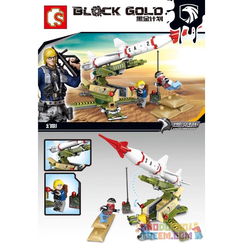 SEMBO 11628 non Lego TÊN LỬA PHÁ HOẠI bộ đồ chơi xếp lắp ráp ghép mô hình Black Gold Cuộc Chiến Vàng Đen 145 khối