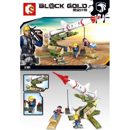 SEMBO 11628 non  TÊN LỬA PHÁ HOẠI bộ đồ chơi xếp lắp ráp ghép mô hình Black Gold Cuộc Chiến Vàng Đen 145 khối