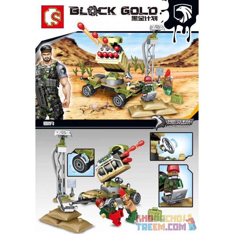 SEMBO 11630 non Lego TRẬN ĐẤU TÊN LỬA bộ đồ chơi xếp lắp ráp ghép mô hình Black Gold Cuộc Chiến Vàng Đen 105 khối
