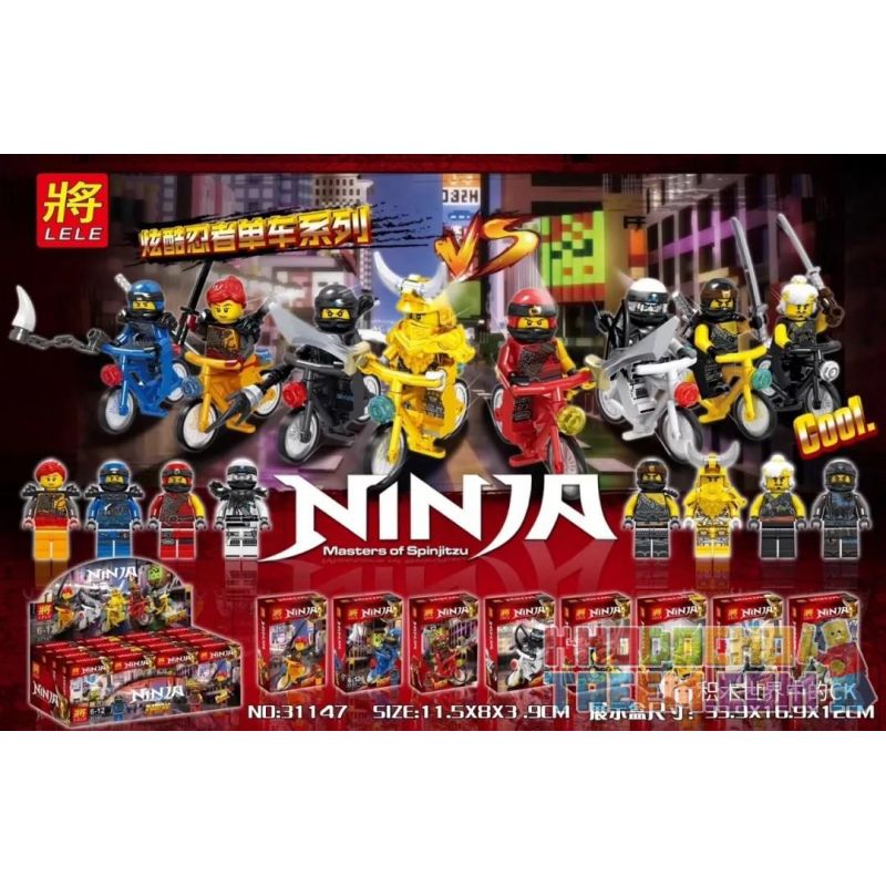 LELE 31147 non Lego CÁC MẪU NINJA BIKE SERIES 8 TUYỆT VỜI bộ đồ chơi xếp lắp ráp ghép mô hình The Lego Ninjago Movie NINJA MASTERS OF SPINJITZU Ninja Lốc Xoáy