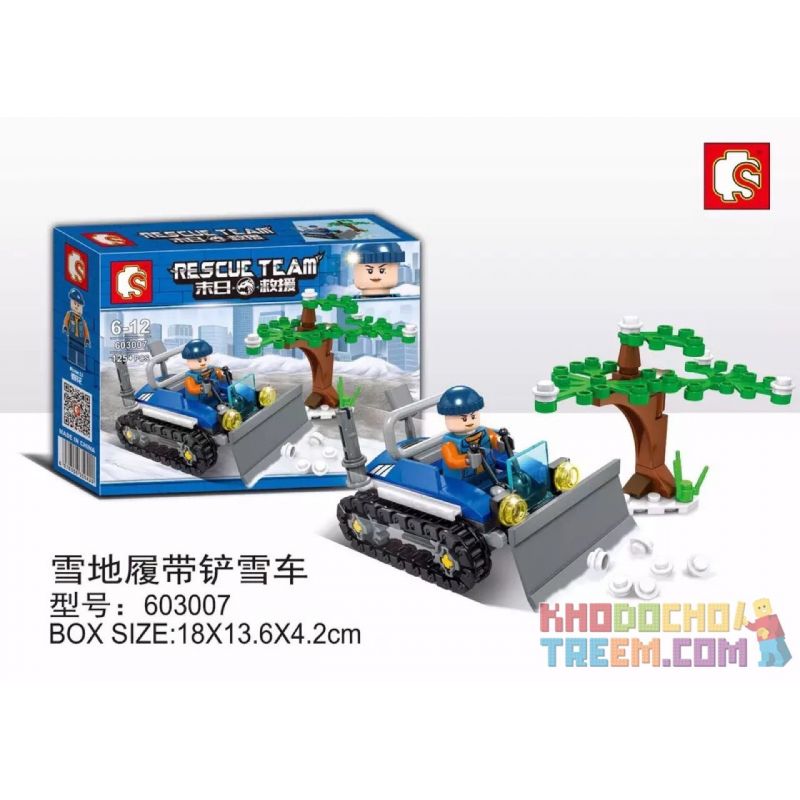 SEMBO 603007 non Lego MÁY CÀY TUYẾT BÁNH XÍCH bộ đồ chơi xếp lắp ráp ghép mô hình Rescue Team Đội Cứu Hộ 125 khối