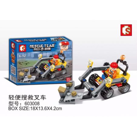 SEMBO 603008 non  XE NÂNG TÌM KIẾM VÀ CỨU HỘ HẠNG NHẸ bộ đồ chơi xếp lắp ráp ghép mô hình Rescue Team Đội Cứu Hộ 70 khối