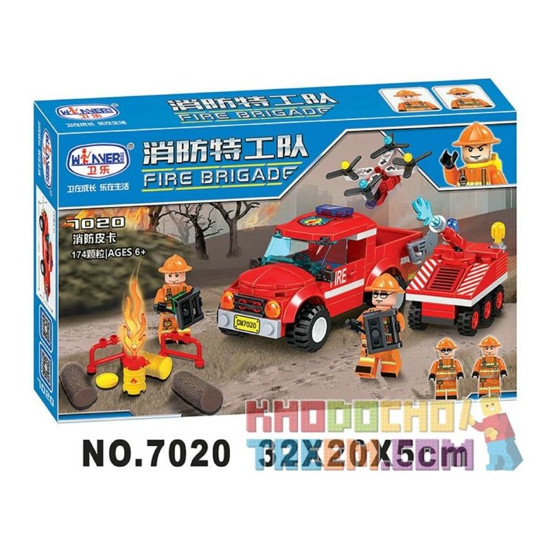 IBLOCK PL-920-124 920-124 PL920-124 Winner 7020 non Lego ĐÓN LỬA bộ đồ chơi xếp lắp ráp ghép mô hình Fire Rescure FIRE BRIGADE Cứu Hỏa 174 khối