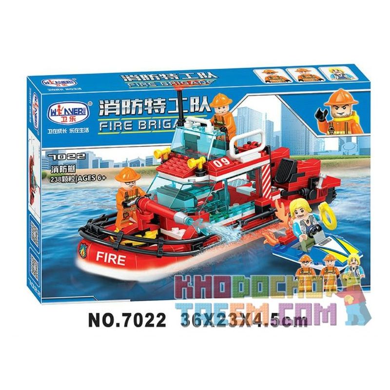 IBLOCK PL-920-125 920-125 PL920-125 Winner 7022 non Lego THUYỀN CỨU HỎA bộ đồ chơi xếp lắp ráp ghép mô hình Fire Rescure FIRE BRIGADE 238 khối