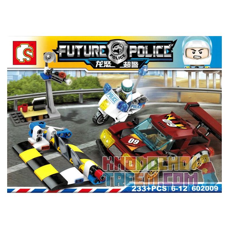 SHENG YUAN SY 602009 non Lego KHỐI ĐƯỜNG CHẶN XE bộ đồ chơi xếp lắp ráp ghép mô hình Future Police Cảnh Sát Tương Lai 233 khối