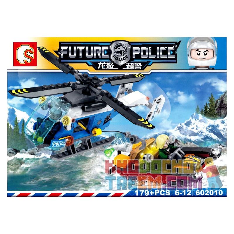 SHENG YUAN SY 602010 non Lego SĂN LÙNG KẺ TRỘM DƯỚI SÔNG bộ đồ chơi xếp lắp ráp ghép mô hình Future Police Cảnh Sát Tương Lai 179 khối