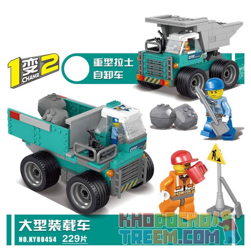 Kazi KY90454 90454 non Lego XE TẢI TỰ ĐỔ HẠNG NẶNG LỚN bộ đồ chơi xếp lắp ráp ghép mô hình City CONSTRUCTION Thành Phố 229 khối