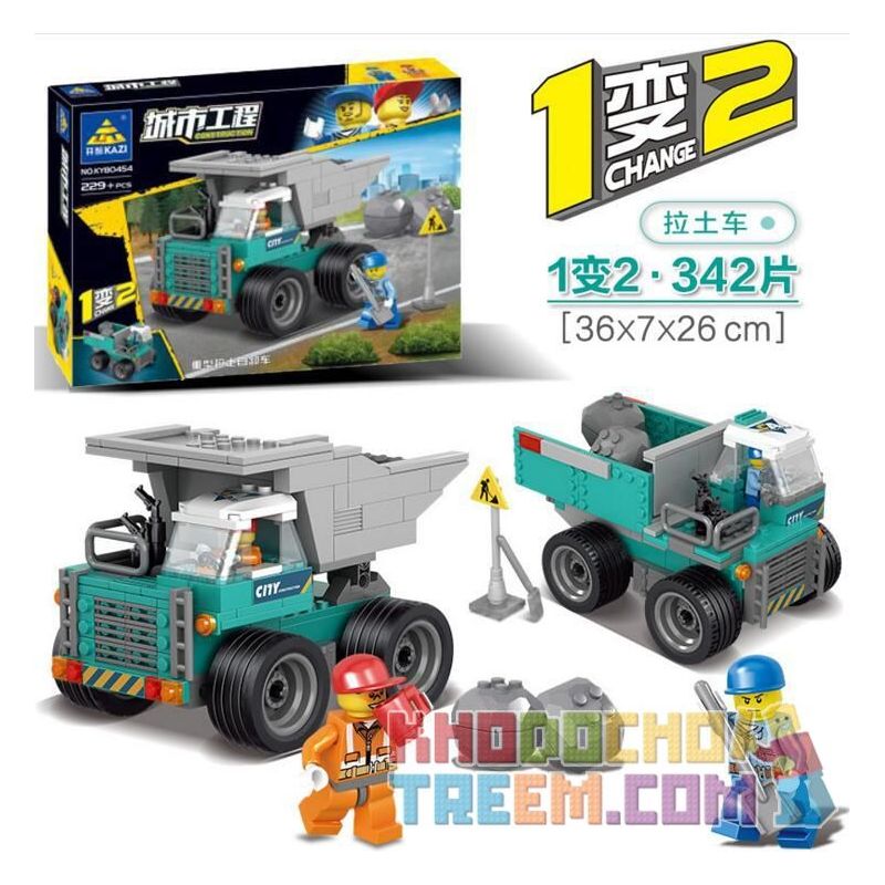 Kazi KY90454 90454 non  XE TẢI TỰ ĐỔ HẠNG NẶNG LỚN bộ đồ chơi xếp lắp ráp ghép mô hình City CONSTRUCTION Thành Phố 229 khối