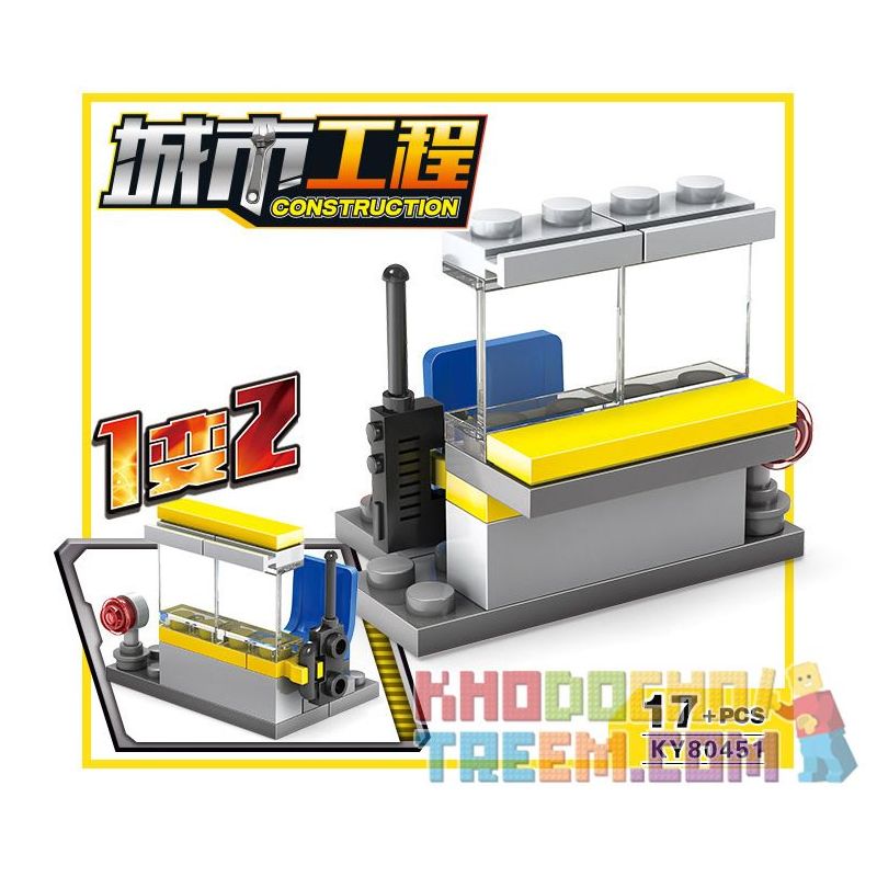 Kazi KY80451 80451 non  16 LOẠI ĐỘI XÂY DỰNG ĐÔ THỊ bộ đồ chơi xếp lắp ráp ghép mô hình City CONSTRUCTION Thành Phố