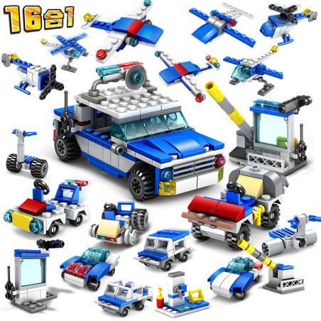 Kazi KY67251 67251 non  CẢNH SÁT TUẦN TRA LÍNH GÁC 16 TỔ HỢP bộ đồ chơi xếp lắp ráp ghép mô hình Police CITY POLICE