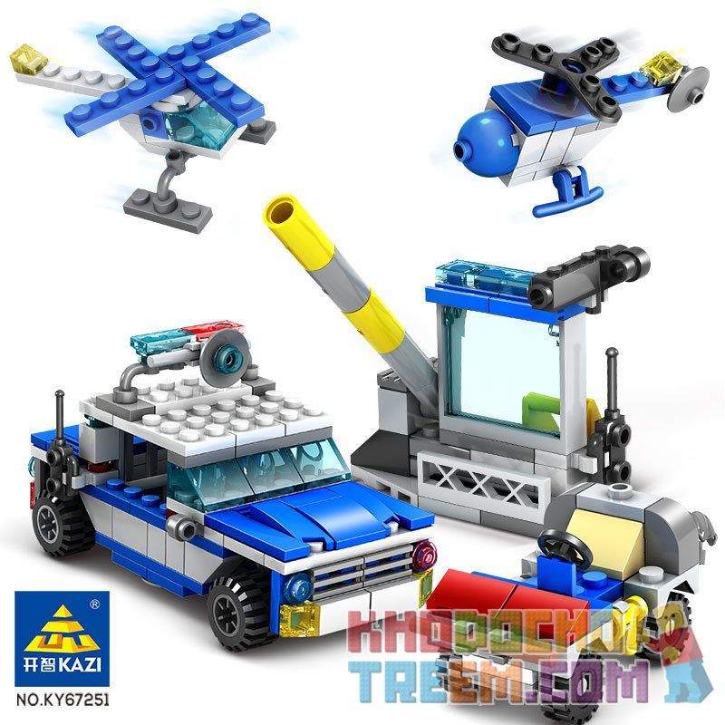 Kazi KY67251 67251 non  CẢNH SÁT TUẦN TRA LÍNH GÁC 16 TỔ HỢP bộ đồ chơi xếp lắp ráp ghép mô hình Police CITY POLICE