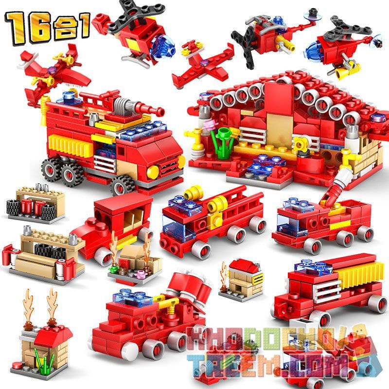 Kazi KY80511 80511 non Lego LỆNH CHỮA CHÁY 16 KẾT HỢP bộ đồ chơi xếp lắp ráp ghép mô hình Fire Rescure CITY FIRE SERIES Cứu Hỏa
