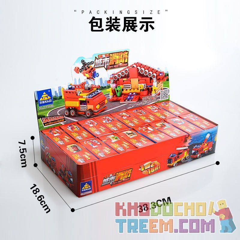 Kazi KY80511 80511 non  LỆNH CHỮA CHÁY 16 KẾT HỢP bộ đồ chơi xếp lắp ráp ghép mô hình Fire Rescure CITY FIRE SERIES Cứu Hỏa