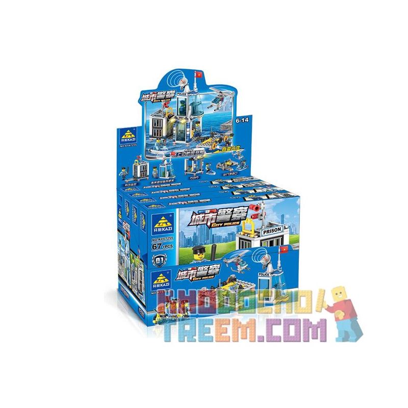 Kazi KY67255 67255 non  WATER FRONTIER POLICE STATION 4IN1 BIẾN THỂ THẲNG bộ đồ chơi xếp lắp ráp ghép mô hình CITY POLICE Cảnh Sát