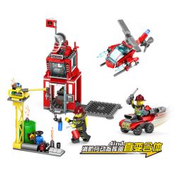 Kazi KY80515 80515 non  FIRE OPERATIONS COMMAND 4IN1 BIẾN THỂ THẲNG bộ đồ chơi xếp lắp ráp ghép mô hình Fire Rescure FIRE FIGHT Cứu Hỏa 299 khối