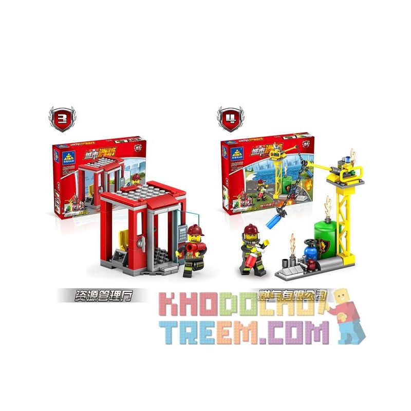 Kazi KY80515 80515 non  FIRE OPERATIONS COMMAND 4IN1 BIẾN THỂ THẲNG bộ đồ chơi xếp lắp ráp ghép mô hình Fire Rescure FIRE FIGHT Cứu Hỏa 299 khối
