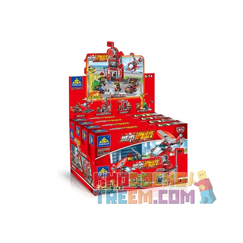 Kazi KY80515 80515 non  FIRE OPERATIONS COMMAND 4IN1 BIẾN THỂ THẲNG bộ đồ chơi xếp lắp ráp ghép mô hình Fire Rescure FIRE FIGHT Cứu Hỏa 299 khối