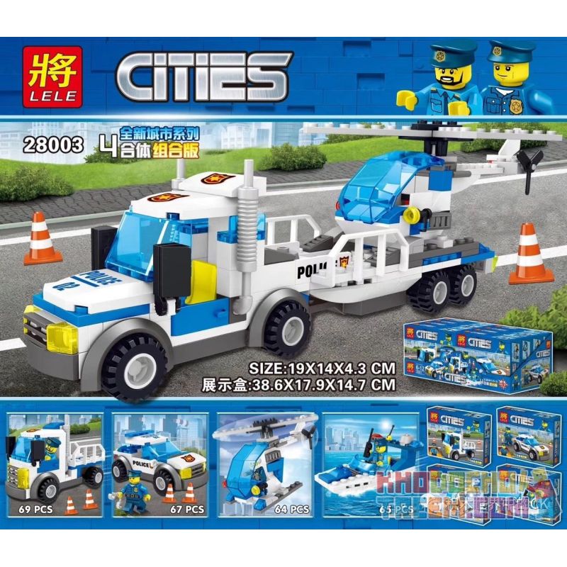 LELE 28003 non Lego CẢNH SÁT THÀNH PHỐ TRỰC THĂNG VẬN CHUYỂN bộ đồ chơi xếp lắp ráp ghép mô hình City CITES 265 khối