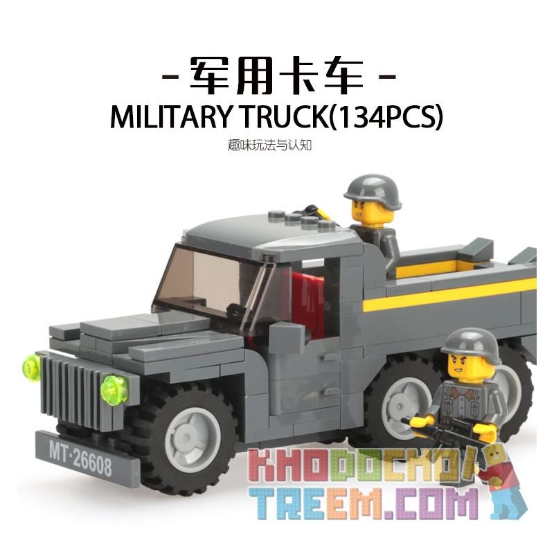 WANGE 2660 non  XE TẢI QUÂN SỰ bộ đồ chơi xếp lắp ráp ghép mô hình Military Army LEGION MILITARY TRUCK Quân Sự Bộ Đội 134 khối