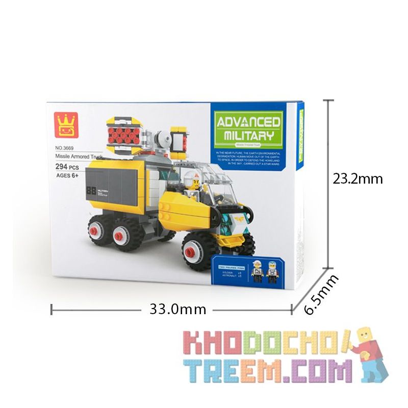 WANGE 3669 non  XE BỌC THÉP TÊN LỬA bộ đồ chơi xếp lắp ráp ghép mô hình Advanced Military MISSILE ARMOURED VEHICLE Quân Đội Công Nghệ Cao 294 khối
