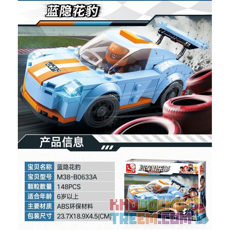 SLUBAN M38-B0633A B0633A 0633A M38B0633A 38-B0633A non  BÁO ĐỐM XANH bộ đồ chơi xếp lắp ráp ghép mô hình Speed Champions Racing Cars RACING CLUB Đua Xe Công Thức 148 khối