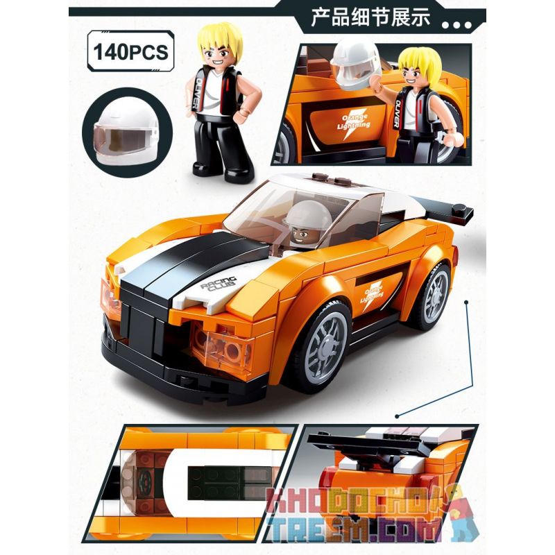 SLUBAN M38-B0633B B0633B 0633B M38B0633B 38-B0633B non  LỆ SƠN. bộ đồ chơi xếp lắp ráp ghép mô hình Speed Champions Racing Cars RACING CLUB Đua Xe Công Thức 140 khối