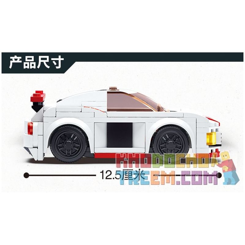 SLUBAN M38-B0633C B0633C 0633C M38B0633C 38-B0633C non  HIỆP SĨ ĐEN TRẮNG bộ đồ chơi xếp lắp ráp ghép mô hình Speed Champions Racing Cars RACING CLUB Đua Xe Công Thức 152 khối