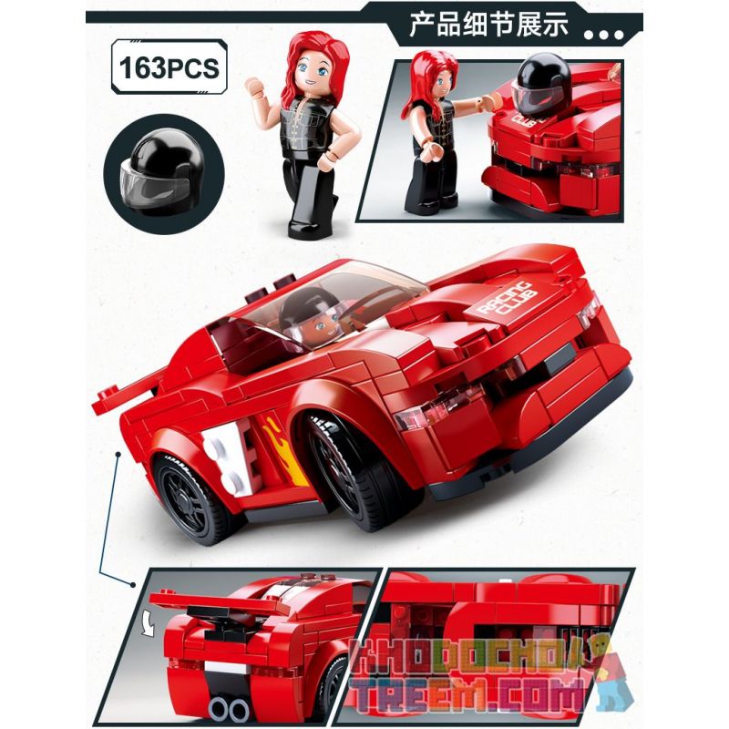 SLUBAN M38-B0633D B0633D 0633D M38B0633D 38-B0633D non  CHIM HỒNG HẠC bộ đồ chơi xếp lắp ráp ghép mô hình Speed Champions Racing Cars RACING CLUB Đua Xe Công Thức 163 khối