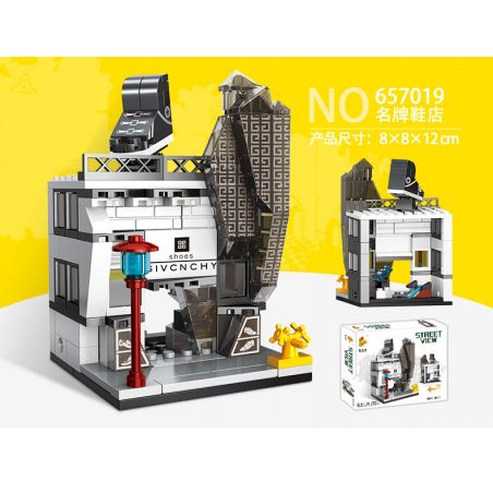 PanlosBrick 657019 Panlos Brick 657019 non  CỬA HÀNG GIÀY HIỆU NỔI TIẾNG bộ đồ chơi xếp lắp ráp ghép mô hình Mini Modular STREETSCAPE SHOE SHOP Đường Phố Thu Nhỏ 130 khối