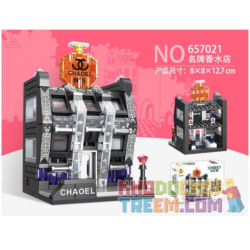 PanlosBrick 657021 Panlos Brick 657021 non Lego CỬA HÀNG NƯỚC HOA THƯƠNG HIỆU NỔI TIẾNG bộ đồ chơi xếp lắp ráp ghép mô hình Mini Modular STREETSCAPE PERFUME SHOP Đường Phố Thu Nhỏ 159 khối