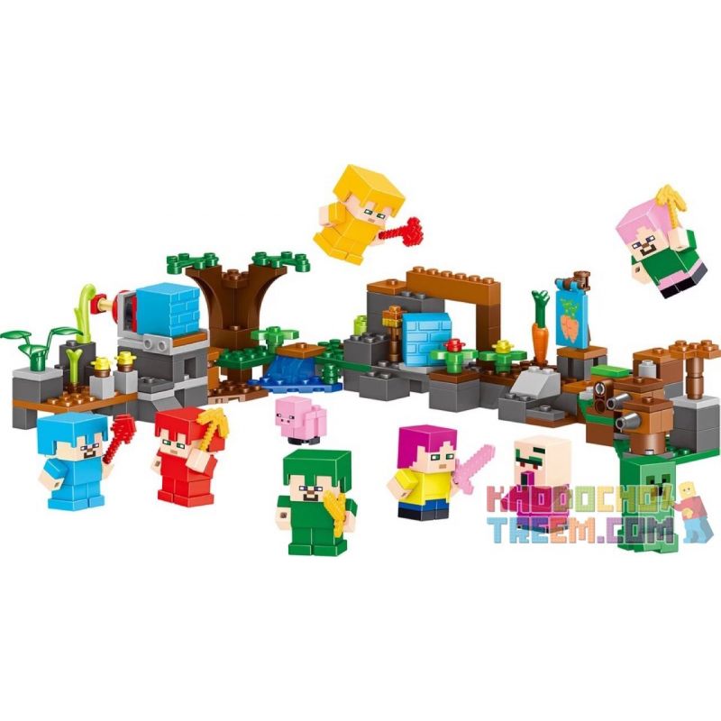 LELE 33168 non Lego MY ERASER CẢNH 4 bộ đồ chơi xếp lắp ráp ghép mô hình Minecraft MY WORLD Game Xây Dựng