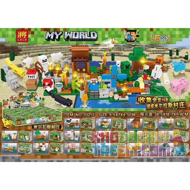 LELE 33213 non Lego MILRAS VILLAGE 16 KIỂU TRONG bộ đồ chơi xếp lắp ráp ghép mô hình Minecraft MY WORLD Game Xây Dựng